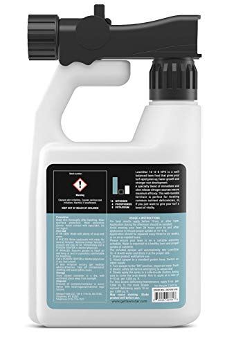 Balanced 16-4-8 Nutrient Liquid Fertilizer (32oz Ready to Spray) - Premium Lawn Food, NPK with Added Seaweed Extract, Treats Common Deficiencies, Safe for All Grass Types (Upgraded Sprayer)