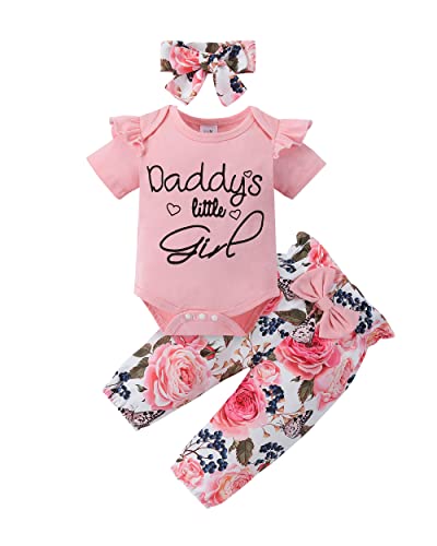Image of Shenatta Infant Baby Girl Clothes Newborn Girl Outfits Romper Pants Clothes For Baby Girl