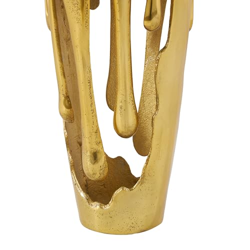 Image of Deco 79 Aluminum Metal Abstract Vase, Vase 7 inch x 7 inch x 15 inch, Gold