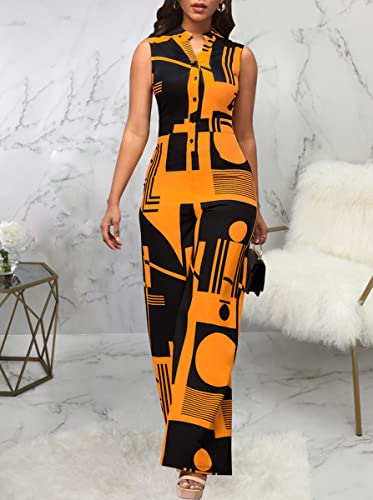 Lachmose Women's Sexy V Neck Jumpsuits Elegant Long Sleeve Button Down Straight Long Pants Business Romper With Pockets #TOP3