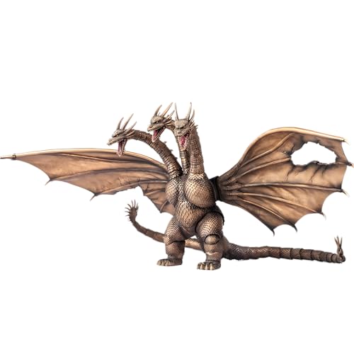 LEBOO Hiya Toys Godzila vs. King Ghidorah - King Ghidorah Exquisite Basic Action Figure, Stands 13inch EBG0180- Battle Damage Edition