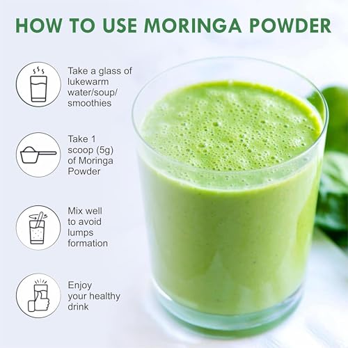 WonderBox Organic Moringa Powder - 200 Gm | Drumstick Leaf Powder Rich in Antioxidants, Supports Digestion and Weight Loss, Immunity & Energy Booster, Skin & Hair Health (Jar Pack Superfood)