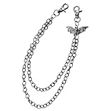 BigTree Jean Chain with Bat Decor Double Waist Chain Punk Hip-hop Style Belt Metal Wallet Chain Neutral Pants Accessories Men Women Cool Accessories Jeans for Workwear Gifts Trousers Key Chain