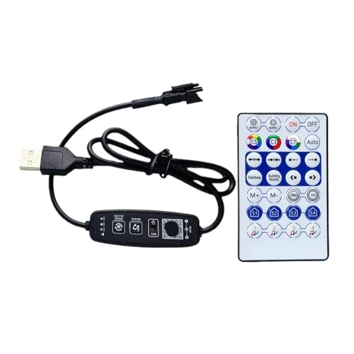 Contrôleur Pixel RGB musique USB 2 touches et télécommande pour ruban LED WS2812B 5V 12V 24V