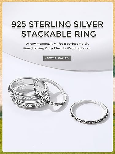 Bestyle Dainty Silver Celtic Knot/Evil Eye Ring - 2mm Slim Band Ring/ 3.5mm Spinning Rolling Ring, Thin Vintage Finger Thumb Ring for Women Girls, Gift Packaged4