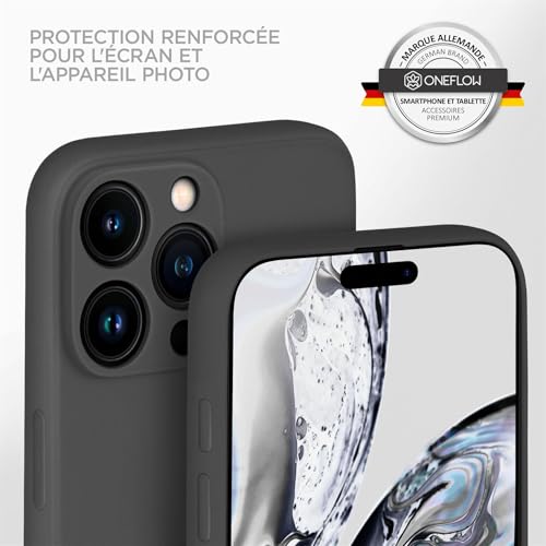 Coque silicone iPhone 16 Pro Max anthracite ONEFLOW souple - 4