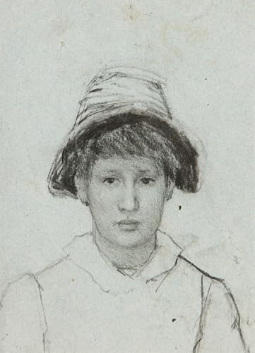 Étude de la tête d'une jeune femme Clausen, grand tableau de 60x90cm au style graffiti mural chic