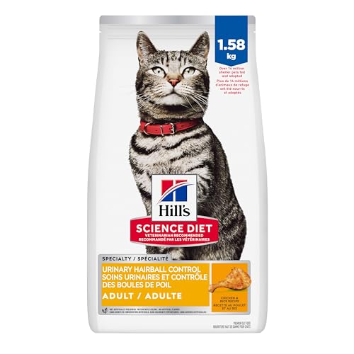 Hill's Science Diet Adult Urinary & Hairball Control Chicken Recipe Dry Cat Food 1.58 kg Bag image 1