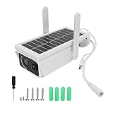 XZXCVN Camera Videosorveglianza Wifi, Telecamera Sorveglianza Esterno IP66, 1080p HD, Visione Notturna a Colori, Rilevamento Umani - Alimentazione Solare, Audio Bidirezionale,