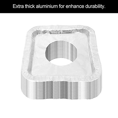 200 Pack Aluminum Foil Square Stove Burner Covers, Disposable Gas Stove Burner Liners, Stove Bib Liners, Heat Resistant Gas Range Cover Keep Stove Clean,8.5\"