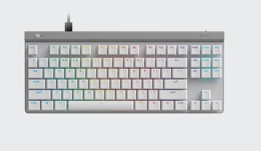 Logitech G515 TKL Wired Low Profile Gaming Keyboard - White...