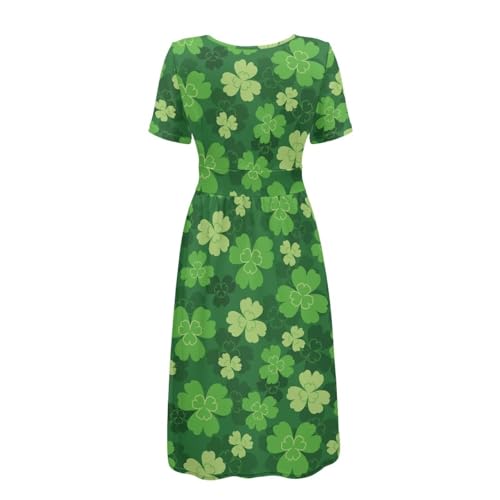 Image of Women's Summer Formal Dresses Short Sleeve Wrap V Neck Dresses Bridesmaid Wedding Guest Dress with Pockets