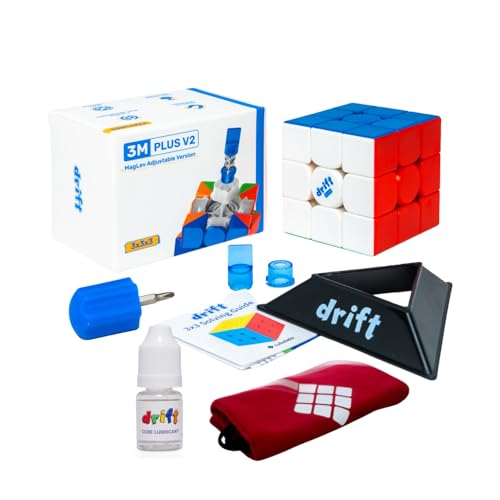 Image of Cubelelo Drift 3M Plus v2 MagLev 3x3 Speedcube with Premium Pouch & Cube Lubricant Combo | Advanced MagLev Technology for Superior Stability | Ultra-Smooth Turns | Ideal for Speedcubers, Kids & Adults