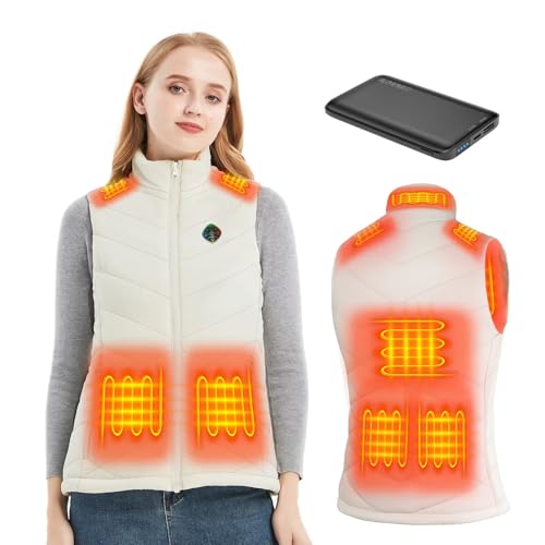 KOVNLO Heated Vest for Women With Battery Pack Included Smart Button with Light-out Design Electric Heated Jackets Lightweight Heated Clothing