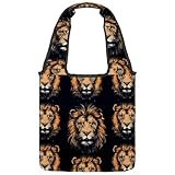 VAPOKF Lions - Bolsas de lona para mujer, bolsas de hombro grandes, reutilizables, para escuela, trabajo, oficina, viajes, compras, casual