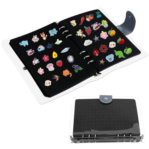 NZWBSHSSP 8 Pages Enamel Pin Display Book Pin Collection Display Book 23×17cm Large Pin Book Brooch Holder Pin Collector Storage Pin Organizer Pin Collection Book Up to Storing 350 Pins Badges(black)