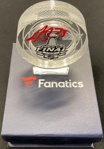 TYLER TOFFOLI Signed 2021 Stanley Cup Final Game-Used Ice Puck FANATICS B315843 - Autographed Other Game Used NHL Items