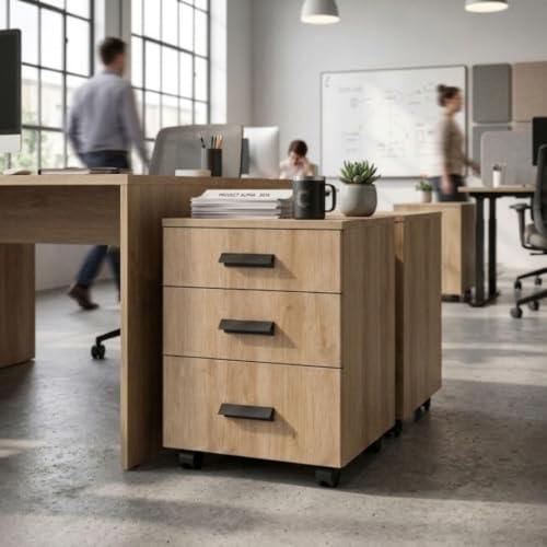 Image of FFO Modern Bedside Table with Drawer & Open Shelf, Wooden Top with Metal Frame, Compact Nightstand for Bedroom, End Table for Living Room