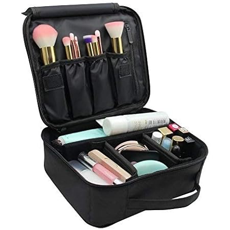 Borsa Trucco Professionale Grande Capacity - Beauty Case Con Divisori E Tasche Rete | Valigetta Makeup Nera - Foto 2