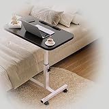 Table d'appoint à roulettes verrouillables : Ses roulettes pivotantes à 360° facilitent les déplacements de cette table de chevet. Une fois la table placée à l'endroit souhaité, verrouillez les roulettes et utilisez-la comme table de lit.