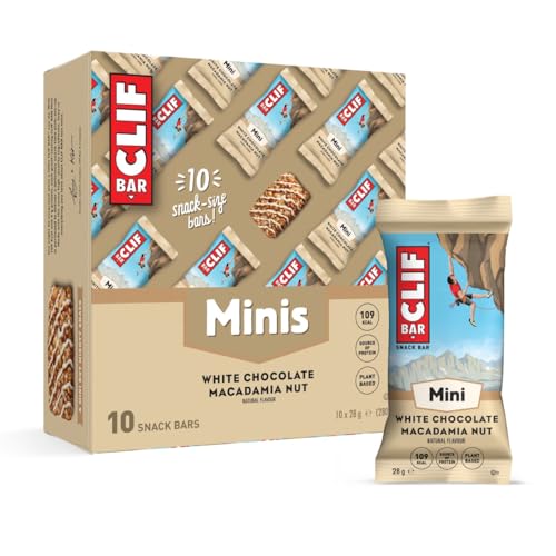 CLIF BAR Minis | Snackriegel - Protein Riegel | mit 4g pflanzlichem Eiweiß | White Chocolate Macadamia Nut | 10 x 28 g