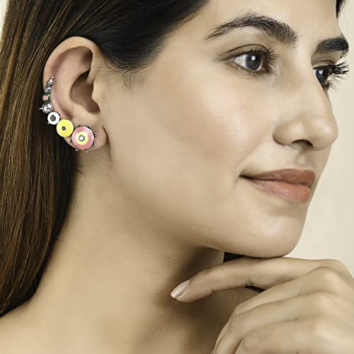 Folklore Enamel Cuff Earrings