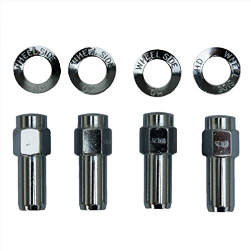 Weld Racing Lug Nut, 7/16-20 in Right Hand Thread, 13/16 in Hex Head, Shank Seat, Closed End, Washers Included, Steel, Chrome, Set of 4 by Weld Racing - Used condition - US$4.86