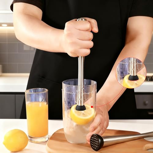 Muddler for Cocktails,Stainless Steel Muddler Tool for Bar and Drink,Fruit Smasher