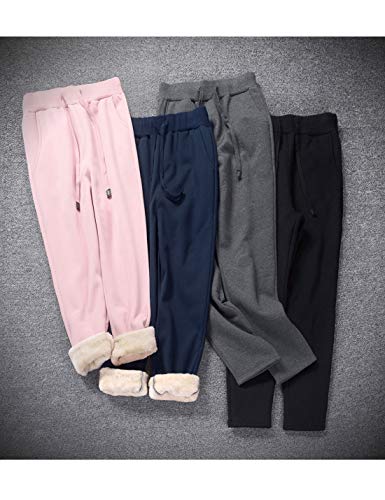 Jenkoon Womens Winter Warm Sherpa Lined Sweatpants Active Athletic Running Pant Trousers (Pink, Small) #TOP4