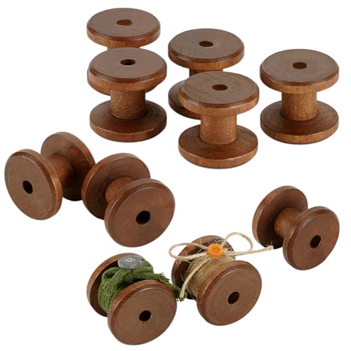 PH PandaHall 10pcs Wooden Spools