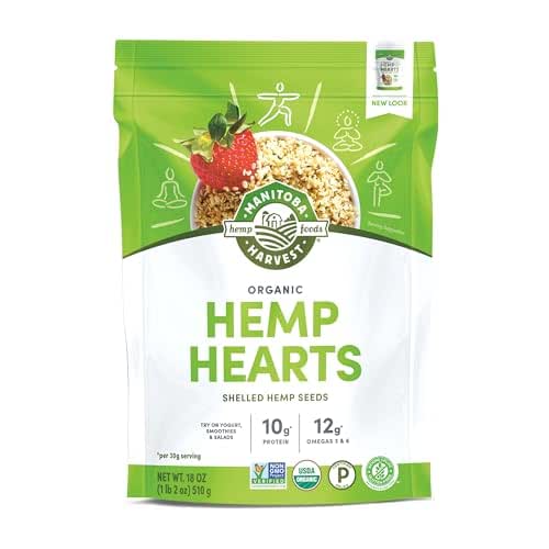 Manitoba Harvest Organic Hemp Seeds, 18oz, 10g Plant Based Protein