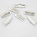 LolliBeads (TM) 20 mm Silver Plated Brass Ribbon Bracelet Bookmark Leather Pinch Crimps End Findings (50 Pcs)