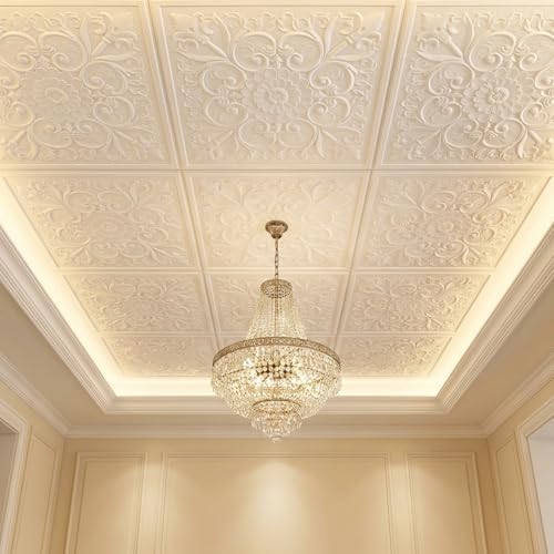 Azulejos de techo decorativos en espuma autoadhesiva para transformar salas y despachos 3
