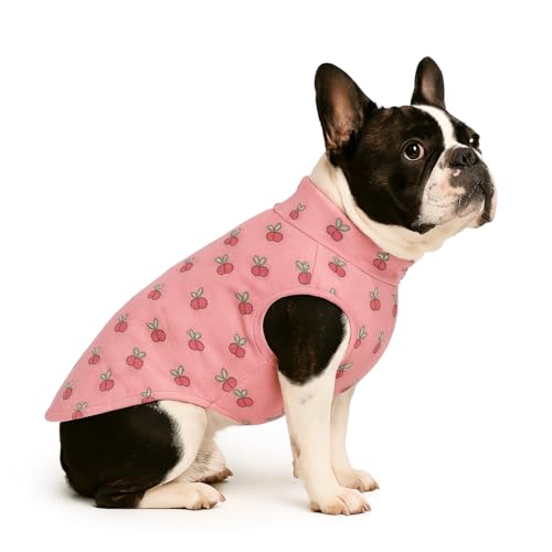 Image of The Pets Company Dog Winter Coat Jacket, Cloth, Windproof, Reversible, Light Weight, Washable, Ultra Warm Thick Fleece Lined Dog Vest for Cold Weather Protection, (Pink Cherry, Small - Med - 16 Inch)