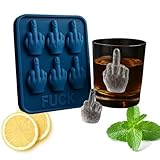 Funny Middle Finger Ice Mold, Fuck IceMold, Novelty Rude Middle Finger Ice Mold, Funny Ice Cube Molds, Easy-Release, for Whiskey, Cocktails and Juice, FunnyGag Gifts (Blue)