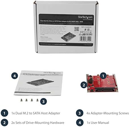 StarTech.com M.2 to SATA Adapter - Dual Slot - for 2.5in Drive Bay - RAID - M.2 SSD - M.2 Adapter - M.2 SSD Adapter (S322M225R)