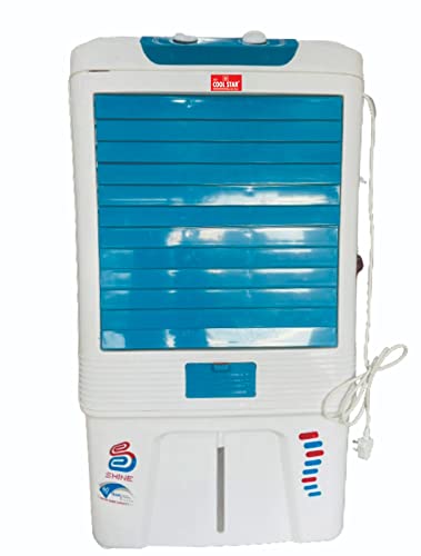 Image of My Cool Star Desert Air Cooler- 60L: with 18 Watts Everlast Pump,High speed Aluminium One Ten Motor,ABS Blade,3-Way Air Deflection and High Density Honeycomb pads: Blue & White