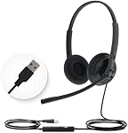 Yealink UH34 USB Casque avec Microphone d'annulation de bruit, Casques filaires avec micro pour PC/ordinateur/laptop, Certifié par les équipes, Confort toute la journée, Contrôle facile pour le bureau en ligne classe
