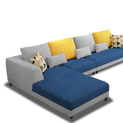 Image of Galib LHS 6 Seater L Shape Sofa Set for Living Room (Blue Grey Fabric) Premium Fabric Sofa