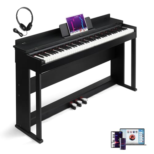 LALAHO 88-Key Weighted Digital Piano Hammer Action Piano Keyboard with Dream Sound Chip, MIDI/USB Connectivity, Split/Touch/Transpose Controls, Professional 3 Pedal, Stereo Headphones & Dust Cover