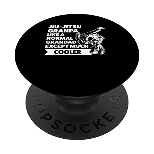 jiu-jitsu granpa like a normal granpa martial arts PopSockets Swappable PopGrip, Black
