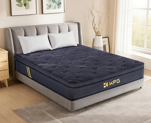 KFG Full Size Mattress 10 Inch with Memory Foam & Individually Wrapped Pocket Coils for Support Medium Comfort Breathable & Durable for Comfortable Sleep & Pressure Relief Fiberglass-Free