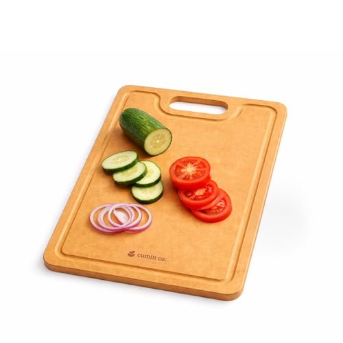 Image of CUMIN CO. Chopping Board | 32.5x44 cm | Bacteria Resistant Cutting Board for Kitchen | Odour-Free | FDA Compliant | Knife-Friendly | Compressed Cellulose