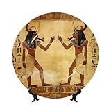 Cadeau idéal : nos assiettes décoratives en céramique avec support à imprimé égyptien antique décorent parfaitement votre maison peuvent correspondre et créer différents styles, elles sont parfaites comme cadeau d'anniversaire, de mariage, d'Halloween ou de Noël pour vos amis et votre famille