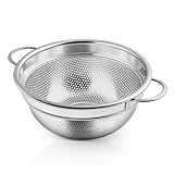 Comparison: Best Small Metal Colander 7 P&P CHEF Colander Strainer Stainless Steel 3 Quart, Metal Micro-Perforated Colander for Kitchen Food, Ideal for Rinsing Washing Draining, Dishwasher Safe, Shiny Silver, 1PC