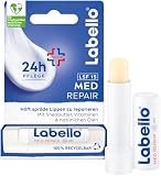 Labello Med Repair Lippenpflegestift, mineralölfreie Lippenpflege mit LSF 15 und Vitamin E für spröde Lippen, Li ...