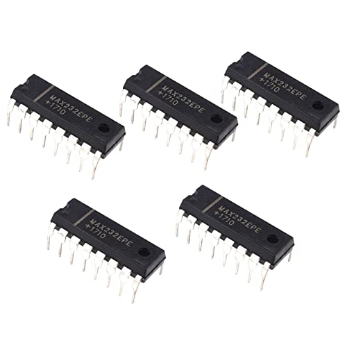 BuyWeek IC Chipset, 5 Piezas MAX232 Driver Chip 2 * 0,6 * 0,5 cm Originales Componentes Electrónicos para PCB Placa Chip