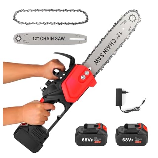 LuxLam Mini motosserra sem fio com bateria e motosserra de corte,motosserra elétrica sem escova portátil de 12 polegadas com Lata de lubrificação e trava de segurança,para corte de madeira e árvores