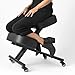 Sleekform Atlanta Ergonomic Kneeling Chair - Home Office Desk Stool for Back Posture Support, Comfortable Cushions, Angled Seat, Wheels, Rolling, Black
