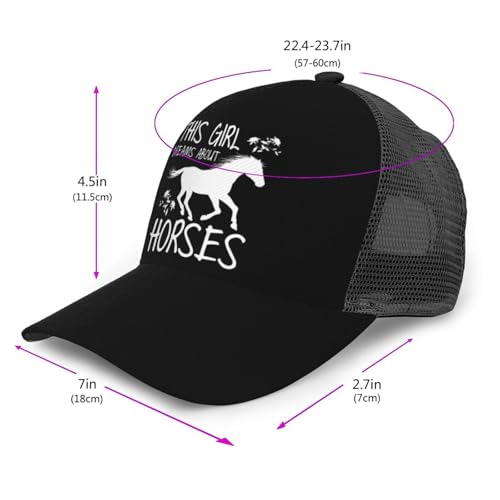 This Girl Dreams About Horses Unisex Mesh Baseball Caps - Classic Adjustable Hat2